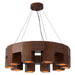 Bosco 35-in Solid Wood Dimmable LED Chandelier with Dark Walnut Finish
