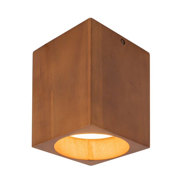 Bosco 5-in (7-in Height) Solid Wood Dimmable LED Flush Mount with Natural Oak Finish