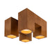 Bosco 15-in Solid Wood Dimmable LED Flush Mount with Natural Oak Finish