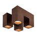 Bosco 15-in Solid Wood Dimmable LED Flush Mount with Dark Walnut Finish