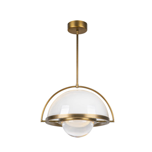 Bowery LED Pendant in Vintage Brass Finish | Kuzco Lighting