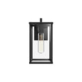 Load image into Gallery viewer, Brentwood 12-in Clear Glass/Textured Black 1 Light Exterior Wall Sconce by Alora Lighting | EW652505BKCL | Alora Lighting
