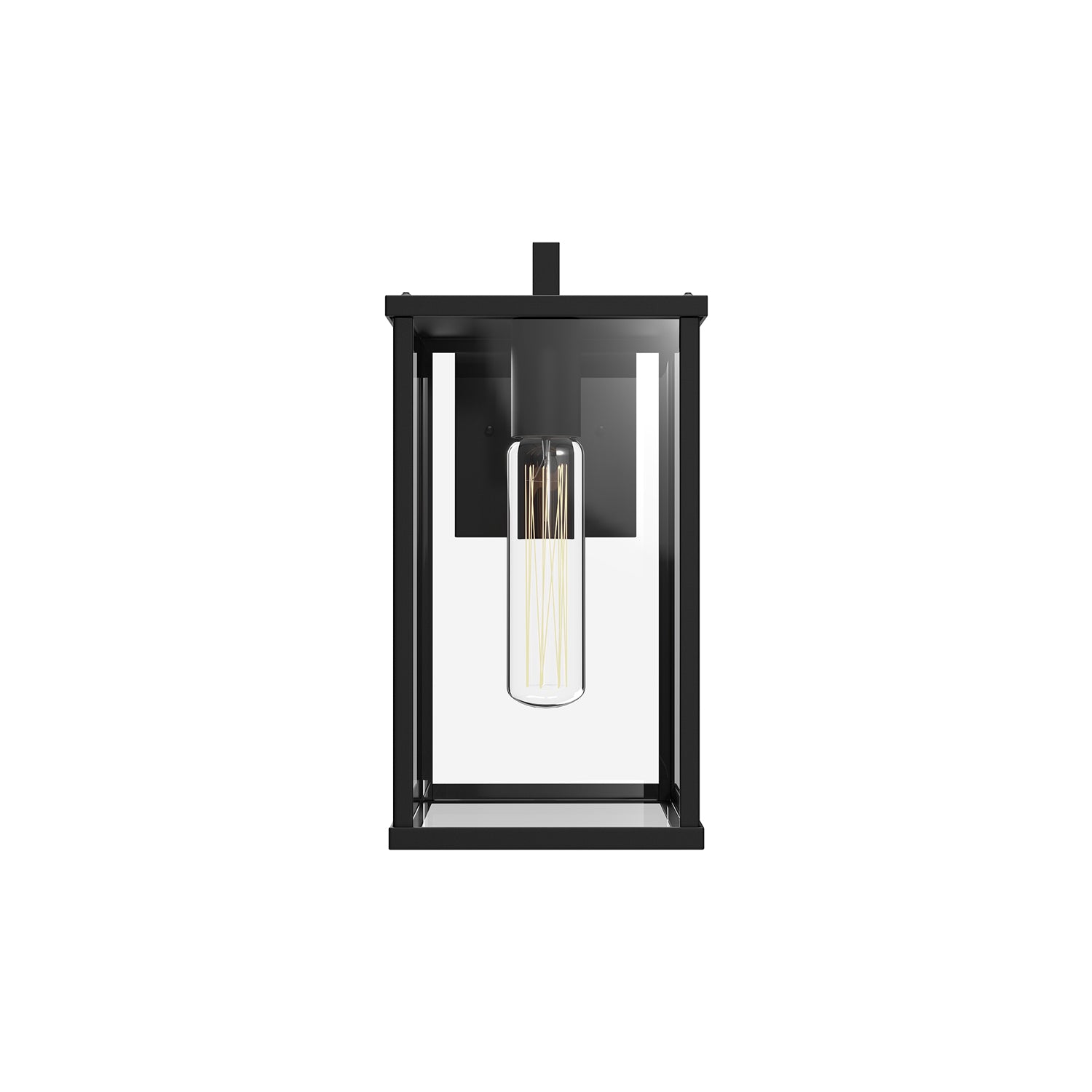 Brentwood 12-in Clear Glass/Textured Black 1 Light Exterior Wall Sconce by Alora Lighting | EW652505BKCL | Alora Lighting