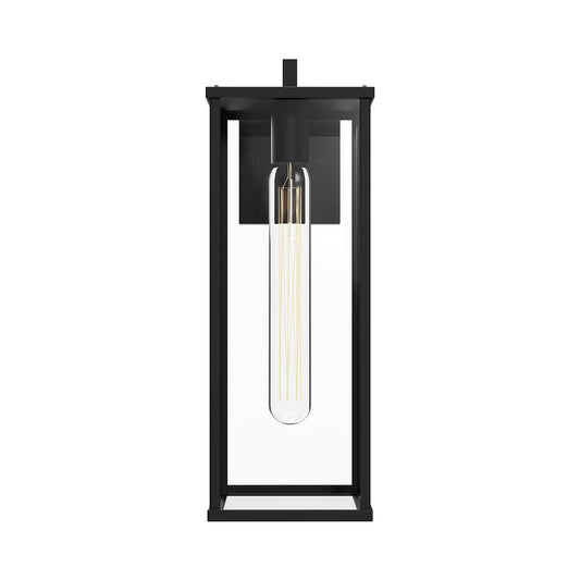 Brentwood 17-in Clear Glass/Textured Black 1 Light Exterior Wall Sconce by Alora Lighting | EW652707BKCL | Alora Lighting