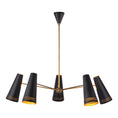 Load image into Gallery viewer, Brickell 45-in Matte Black/Hazelnut Leather 5 Lights Chandelier by Alora Lighting | CH342545MBHL | Alora Lighting

