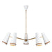 Brickell 45-in Matte White/Hazelnut Leather 5 Lights Chandelier by Alora Lighting | CH342545MWHL | Alora Lighting