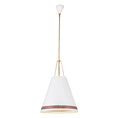 Load image into Gallery viewer, Brickell 20-in Matte White/Hazelnut Leather 3 Lights Pendant by Alora Lighting | PD342020MWHL | Alora Lighting
