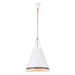 Brickell 20-in Matte White/Hazelnut Leather 3 Lights Pendant by Alora Lighting | PD342020MWHL | Alora Lighting