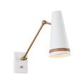 Load image into Gallery viewer, Brickell 5-in Matte White/Hazelnut Leather 1 Light Wall/Vanity by Alora Lighting | WV342105MWHL | Alora Lighting
