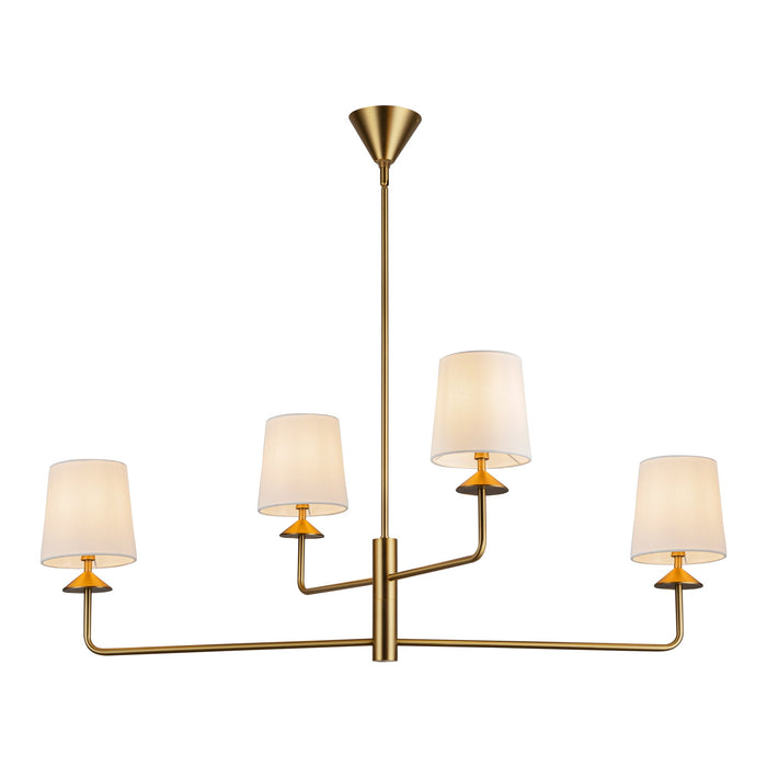 Bridgette 45-in Brushed Gold/White Linen Socket Chandelier by Alora Lighting | CH497445BGWL | Alora Lighting