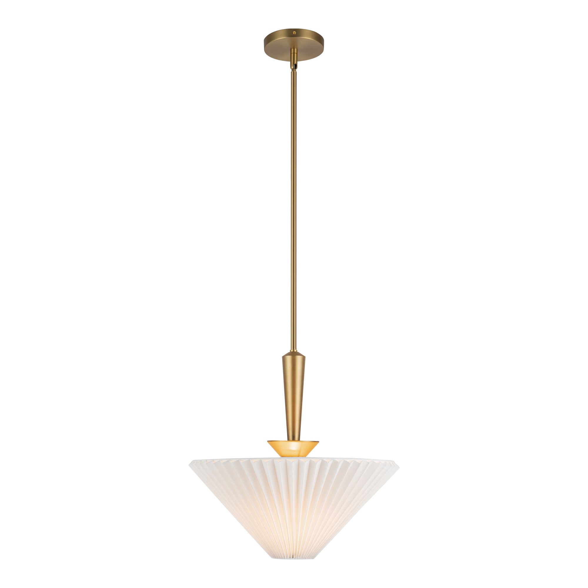 Bridgette 16-in Brushed Gold/Folded White Socket Pendant by Alora Lighting | PD497016BGFW | Alora Lighting