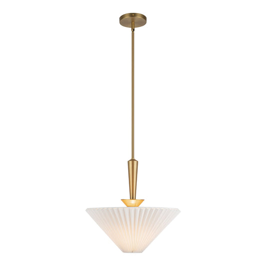 Bridgette 16-in Brushed Gold/Folded White Socket Pendant by Alora Lighting | PD497016BGFW | Alora Lighting