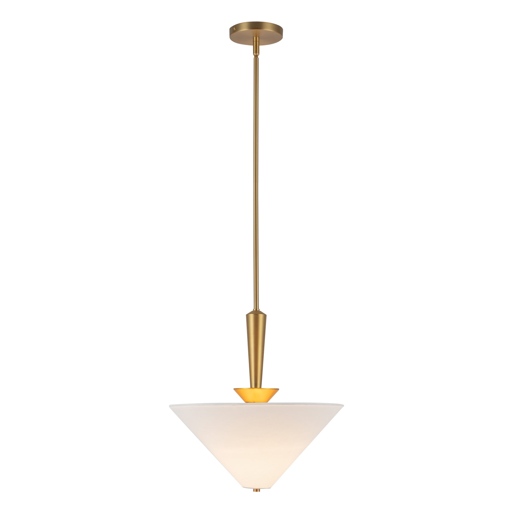 Bridgette 16-in Brushed Gold/White Linen Socket Pendant by Alora Lighting | PD497016BGWL | Alora Lighting