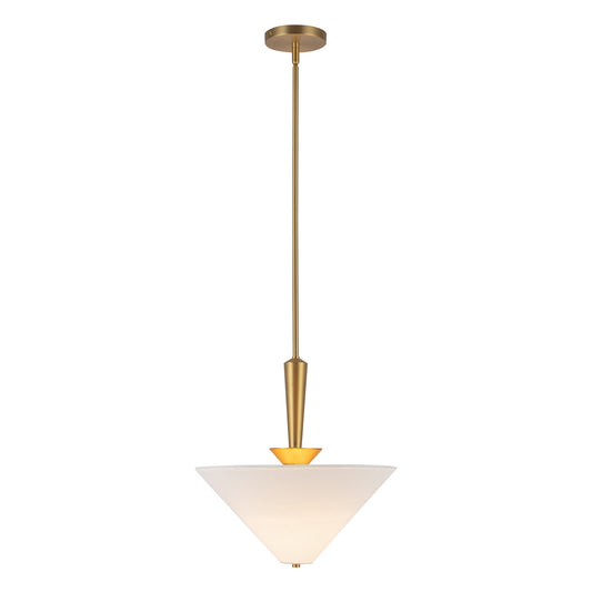 Bridgette 16-in Brushed Gold/White Linen Socket Pendant by Alora Lighting | PD497016BGWL | Alora Lighting