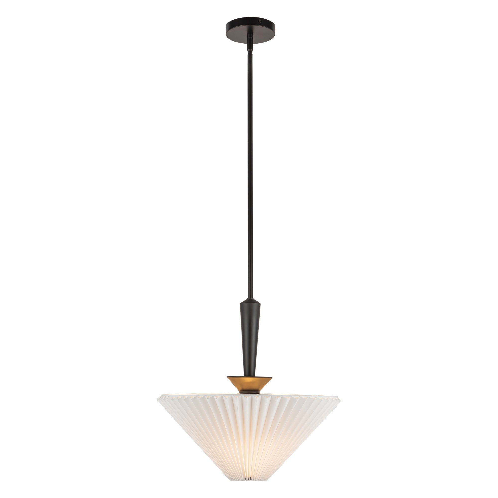 Bridgette 16-in Matte Black/Folded White Socket Pendant by Alora Lighting | PD497016MBFW | Alora Lighting