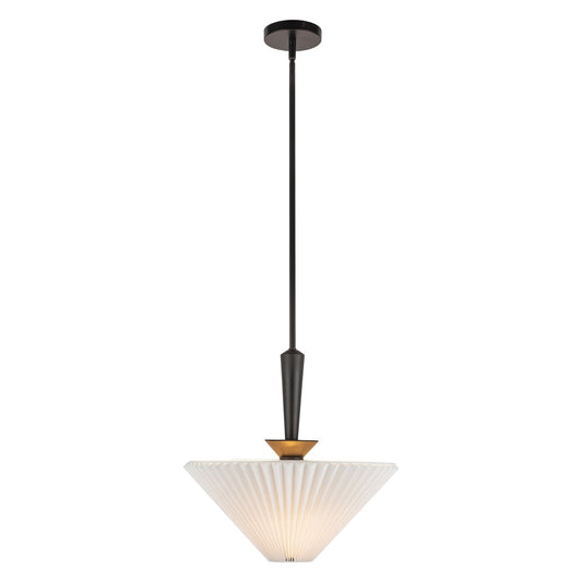 Bridgette 16-in Matte Black/Folded White Socket Pendant by Alora Lighting | PD497016MBFW | Alora Lighting