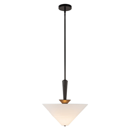 Bridgette 16-in Matte Black/White Linen Socket Pendant by Alora Lighting | PD497016MBWL | Alora Lighting