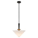 Bridgette 16-in Matte Black/White Linen Socket Pendant by Alora Lighting | PD497016MBWL | Alora Lighting