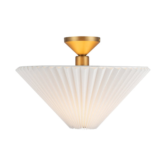 Bridgette 16-in Brushed Gold/Folded White Socket Semi-Flush Mount by Alora Lighting | SF497016BGFW | Alora Lighting