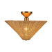Bridgette 16-in Brushed Gold/Rattan Socket Semi-Flush Mount by Alora Lighting | SF497016BGRA | Alora Lighting