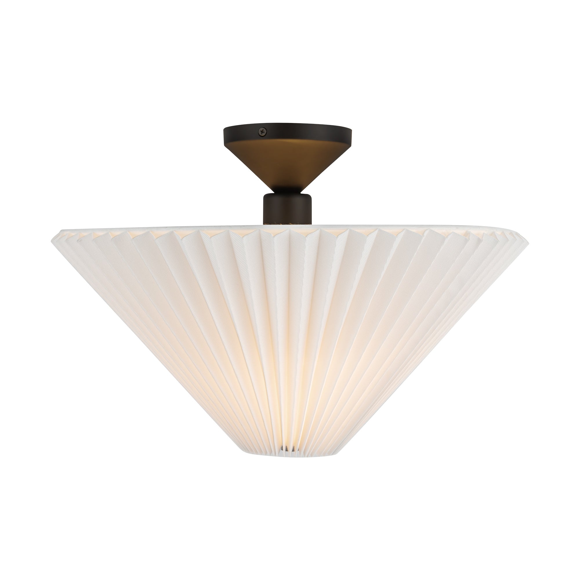 Bridgette 16-in Matte Black/Folded White Socket Semi-Flush Mount by Alora Lighting | SF497016MBFW | Alora Lighting