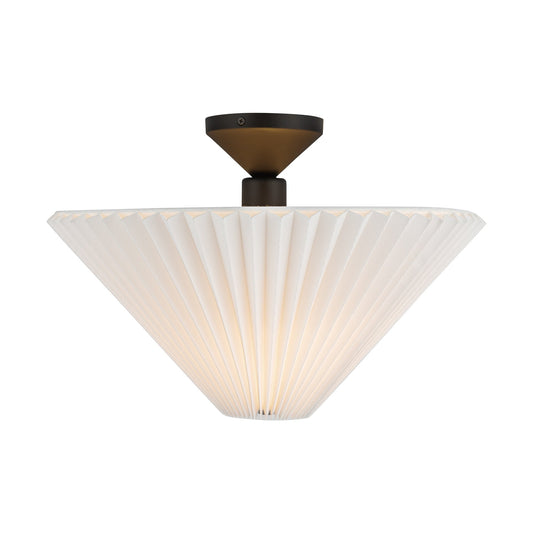 Bridgette 16-in Matte Black/Folded White Socket Semi-Flush Mount by Alora Lighting | SF497016MBFW | Alora Lighting