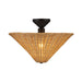 Bridgette 16-in Matte Black/Rattan Socket Semi-Flush Mount by Alora Lighting | SF497016MBRA | Alora Lighting