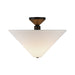 Bridgette 16-in Matte Black/White Linen Socket Semi-Flush Mount by Alora Lighting | SF497016MBWL | Alora Lighting