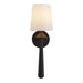 Bridgette 16-in Matte Black/White Linen Socket Wall/Vanity Light by Alora Lighting | WV497106MBWL | Alora Lighting