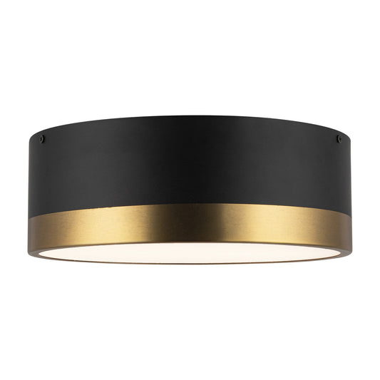 Brisbane 12-in Aged Gold/Matte Black 2 Lights Flush Mount by Alora Lighting | FM556212AGMB | Alora Lighting