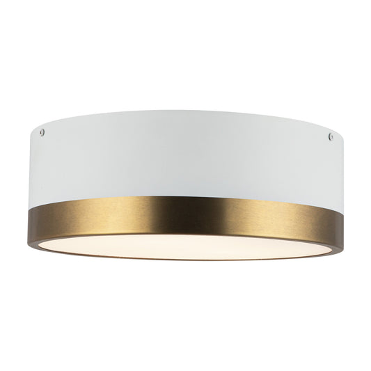 Brisbane 12-in Aged Gold/White 2 Lights Flush Mount by Alora Lighting | FM556212AGWH | Alora Lighting