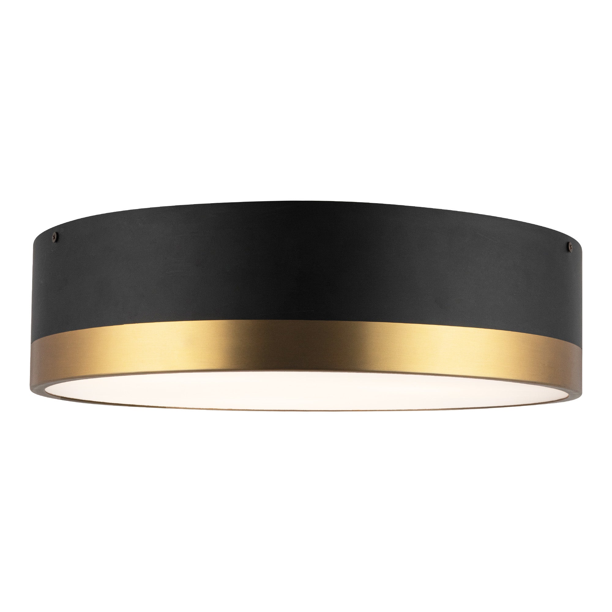 Brisbane 16-in Aged Gold/Matte Black 3 Lights Flush Mount by Alora Lighting | FM556216AGMB | Alora Lighting