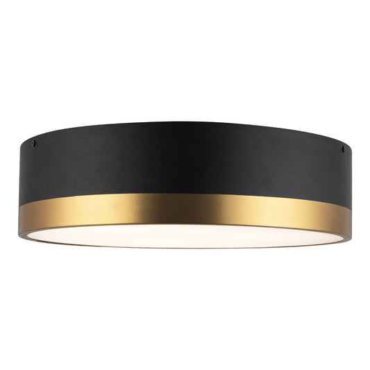 Brisbane 16-in Aged Gold/Matte Black 3 Lights Flush Mount by Alora Lighting | FM556216AGMB | Alora Lighting