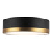 Brisbane 16-in Aged Gold/Matte Black 3 Lights Flush Mount by Alora Lighting | FM556216AGMB | Alora Lighting