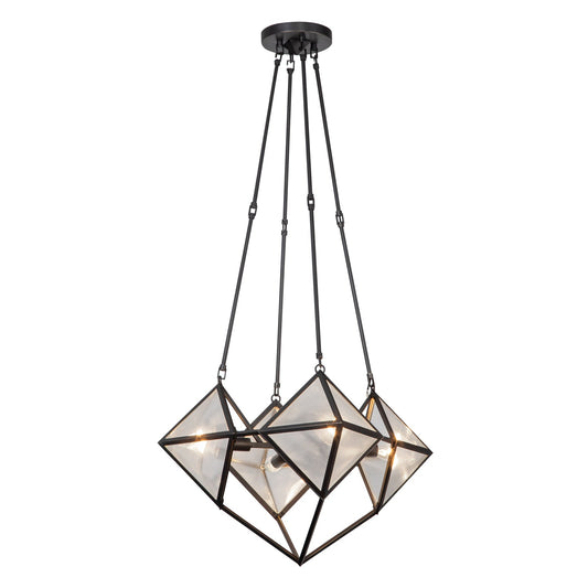 Cairo 21-in Ribbed Glass/Urban Bronze 4 Lights Chandelier by Alora Lighting | CH332421UBCR | Alora Lighting