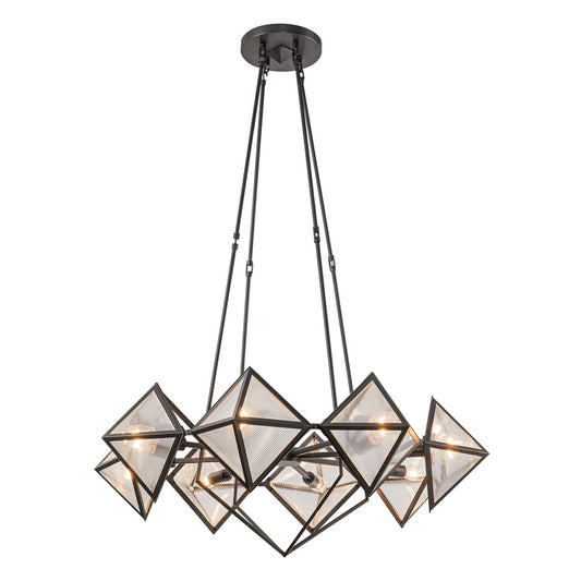 Cairo 30-in Ribbed Glass/Urban Bronze 8 Lights Chandelier by Alora Lighting | CH332830UBCR | Alora Lighting