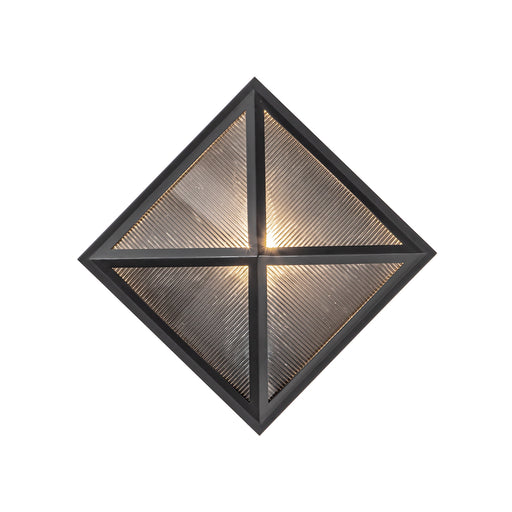 Cairo 11-in Black/Ribbed Glass 1 Light Exterior Wall Sconce by Alora Lighting | EW332511BKCR | Alora Lighting