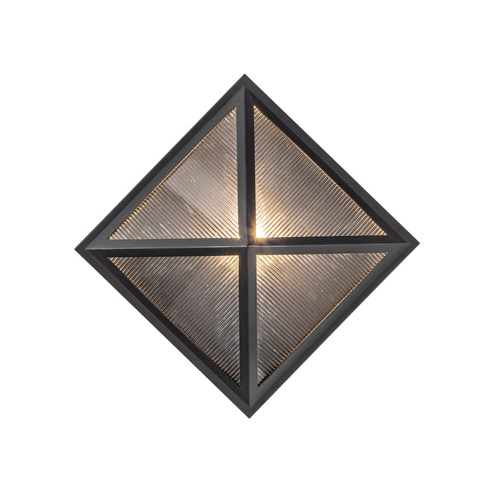 Cairo 11-in Black/Ribbed Glass 1 Light Exterior Wall Sconce by Alora Lighting | EW332511BKCR | Alora Lighting