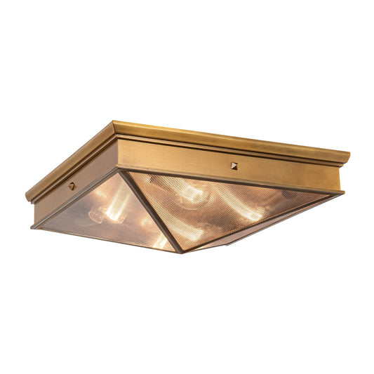 Cairo 19-in Ribbed Glass/Vintage Brass 4 Lights Flush Mount by Alora Lighting | FM332919VBCR | Alora Lighting