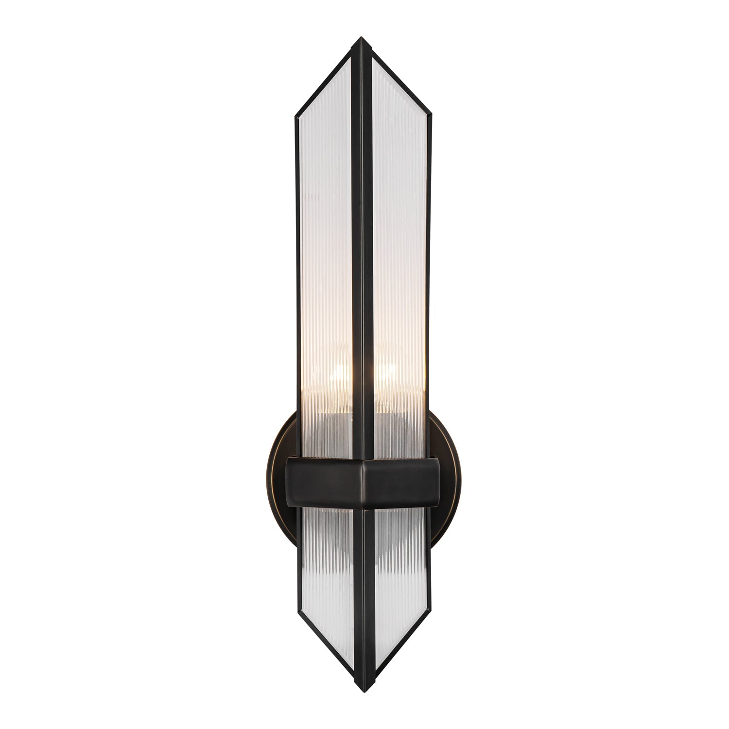 Cairo 4-in Ribbed Glass/Urban Bronze 1 Light Wall/Vanity by Alora Lighting | WV332904UBCR | Alora Lighting