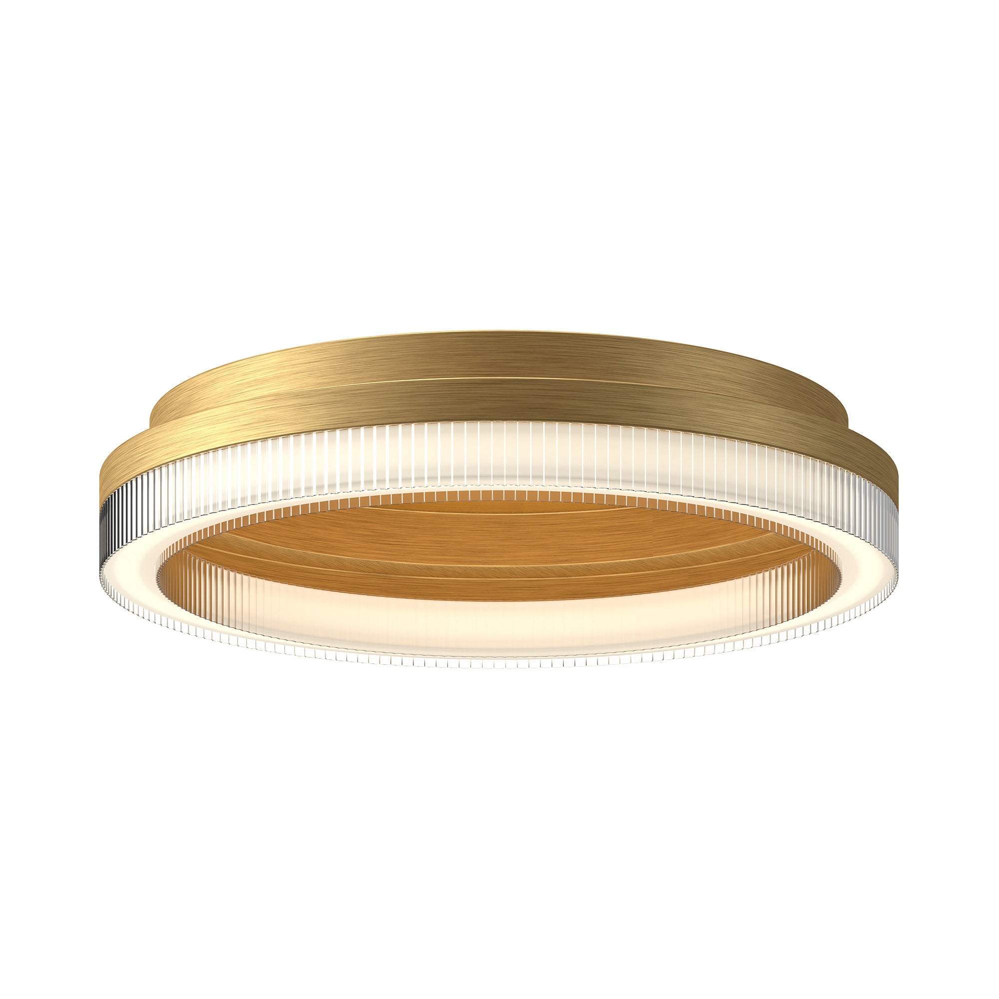 Calix LED Flush Mount in Brushed Gold Finish | Kuzco Lighting
