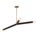 Calla 52-in Brushed Gold Dimmable LED Chandelier with Black Vegan Leather