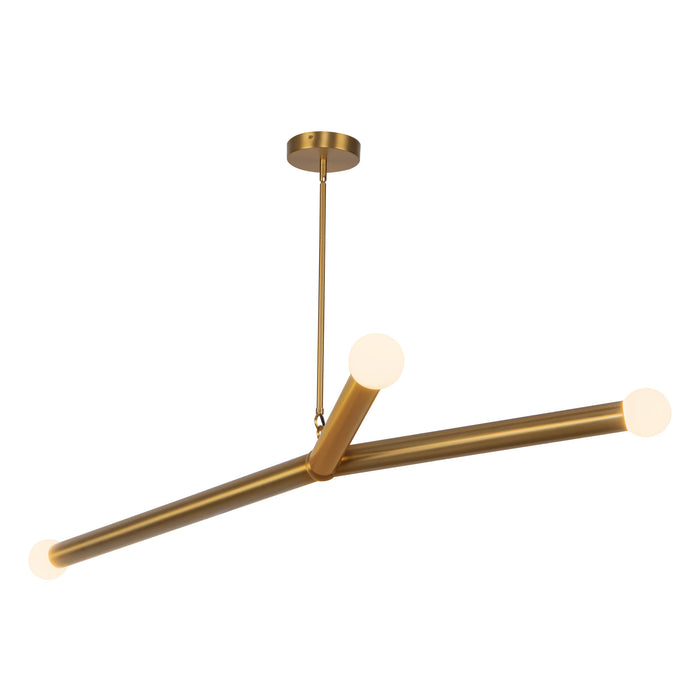 Calla 52-in Brushed Gold Dimmable LED Chandelier