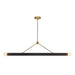 Calla 52-in Brushed Gold Dimmable LED Linear Pendant with Black Vegan Leather