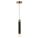 Calla 16-in Brushed Gold Dimmable LED Pendant with Black Vegan Leather