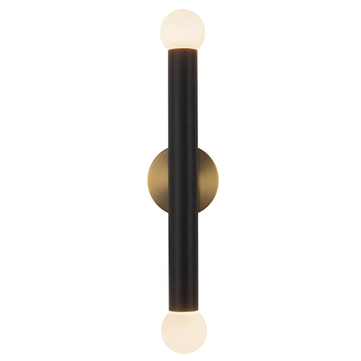 Calla 24-in Brushed Gold Dimmable LED Vanity Light with Black Vegan Leather