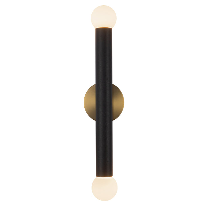 Calla 24-in Brushed Gold Dimmable LED Vanity Light with Black Vegan Leather