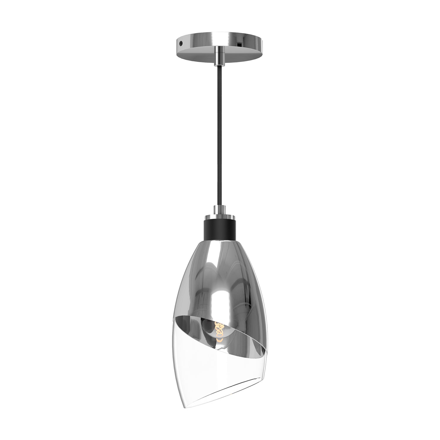Capri 5-in Chrome/Clear Glass 1 Light Pendant by Alora Lighting | PD587105CHCL | Alora Lighting