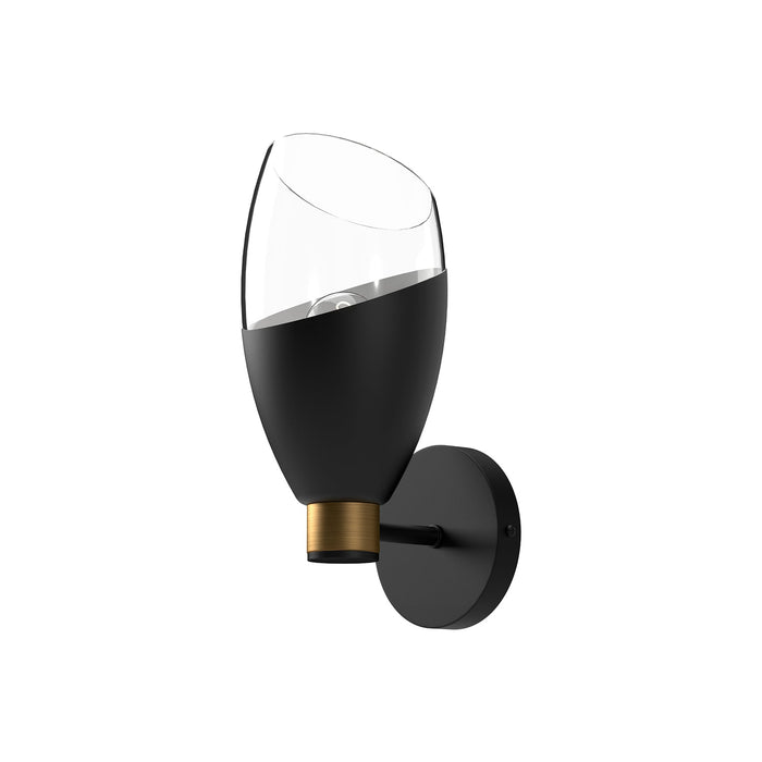 Capri 5-in Clear Glass/Matte Black 1 Light Wall/Vanity by Alora Lighting | WV587105MBCL | Alora Lighting
