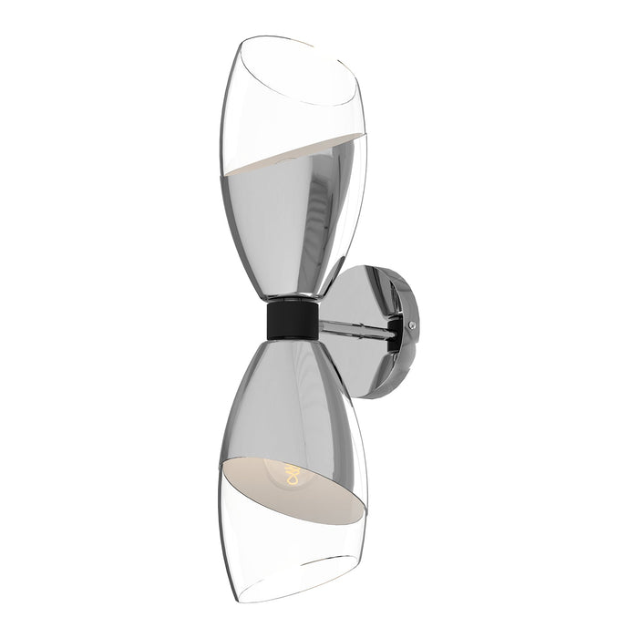 Capri 5-in Chrome/Clear Glass 2 Lights Wall/Vanity by Alora Lighting | WV587224CHCL | Alora Lighting
